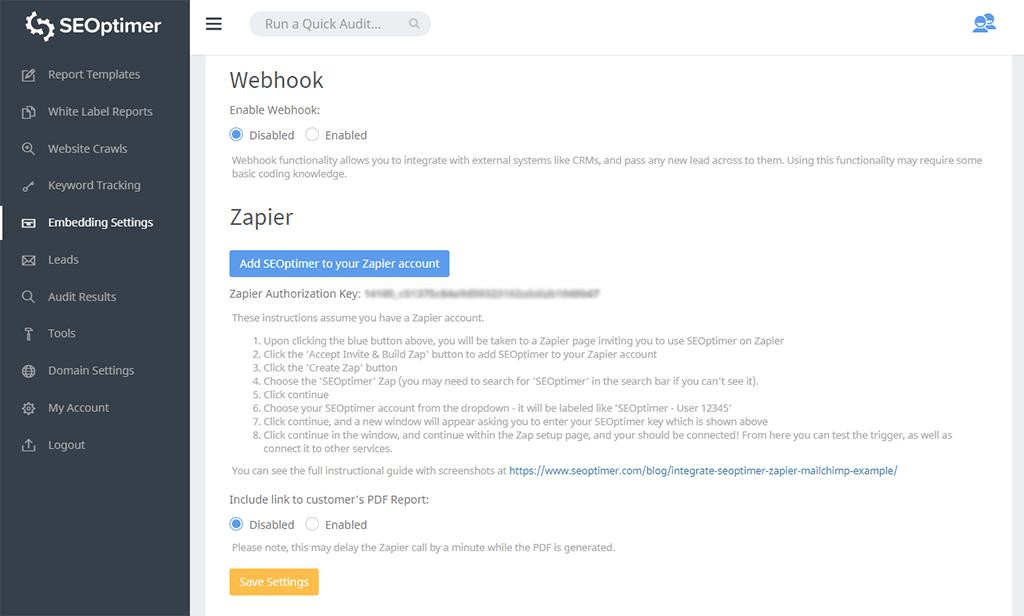 Zapier integration